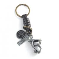 Leather Key Chains, Faux Leather, with Zinc Alloy, plated, fashion jewelry & Unisex nickel, lead & cadmium free 