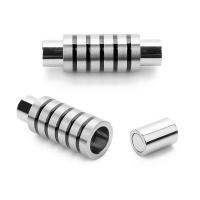 Round Stainless Steel Magnetic Clasp, DIY, black, Inner Approx 6mm 