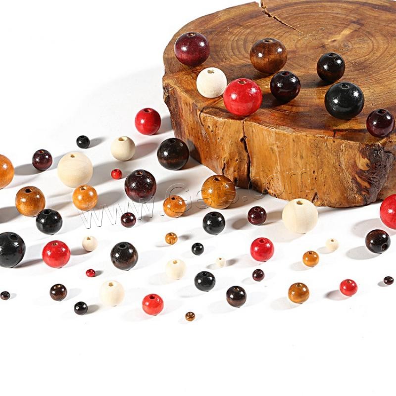 Gefärbtes Holz Perlen, Schima Superba, rund, DIY & verschiedene Größen vorhanden, keine, verkauft von PC