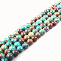 Single Gemstone Beads, Rainbow Veins Stone, Round, polished, DIY, multi-colored, 4mm Approx 15.7 Inch, Approx 