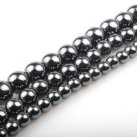 Perles hématite non-magnétique, Rond, poli, DIY & normes différentes pour le choix, noire Environ 15.7 pouce, Vendu par brin