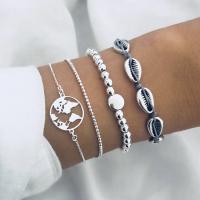 Zinc Alloy Bracelet Set, silver color plated & for woman 