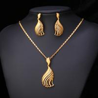 Brass Jewelry Set, earring & necklace, plated, bar chain & for woman Approx 19.7 Inch 