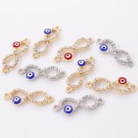 Rhinestone Zinc Alloy Connector, Number 8, plated, DIY & for woman & with rhinestone 