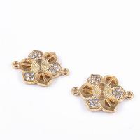 Rhinestone Zinc Alloy Connector, Flower, KC gold color plated, DIY & for woman & with rhinestone 