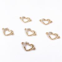 Rhinestone Zinc Alloy Connector, Heart, KC gold color plated, DIY & for woman & with rhinestone 