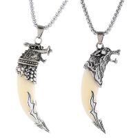 Zinc Alloy Necklace, with Stainless Steel, fashion jewelry white, 7CMx1.5CM 