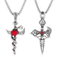 Zinc Alloy Necklace, with Stainless Steel, fashion jewelry red 