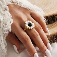 Harz Zink Legierung Finger Ring, Zinklegierung, mit Harz, Sonnenblume, plattiert, Modeschmuck & unisex, goldfarben, frei von Nickel, Blei & Kadmium, verkauft von PC