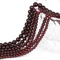 Garnet Beads, Round, DIY wine red color 
