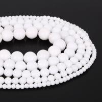 Weiße Porzellan Perle, rund, DIY & verschiedene Größen vorhanden, weiß, Bohrung:ca. 1mm, ca. 0.38m/Strang, verkauft von Strang