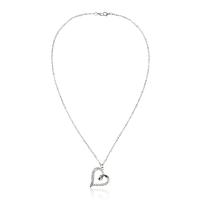 Zinc Alloy Sweater Chain Necklace, Heart, platinum color plated, for woman & with rhinestone & hollow, metallic color plated Approx 23.62 Inch 