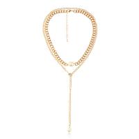 Fashion Fringe Necklace, Zinc Alloy, with Plastic Pearl, with 2.76 inch extender chain, plated, for woman & multi-strand Approx 14.17 Inch 