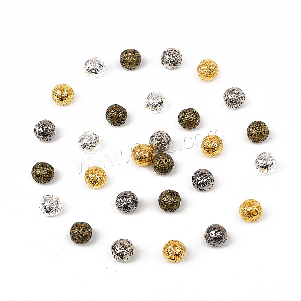 Iron Hollow Beads, Round, plated, DIY & different size for choice, more colors for choice, Sold By Bag