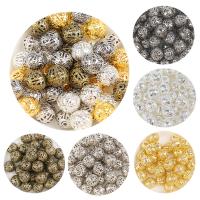 Eisen hohlen Perlen, rund, plattiert, DIY & verschiedene Größen vorhanden, keine, verkauft von Tasche