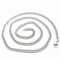 Stainless Steel Chain Necklace & curb chain & for man, original color Approx 19.7 Inch 