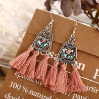 Fashion Tassel Earring, Zinc Alloy, plated, vintage & fashion jewelry & with cubic zirconia, nickel, lead & cadmium free 