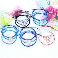Friendship Bracelets, waxed cord, with Zinc Alloy, handmade, multilayer & woven pattern 