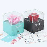 Boîte Cadeau de bijoux, Acrylique, avec papier en similicuir, cadre, avec sac d’emballage & argent accentué, plus de couleurs à choisir Vendu par PC