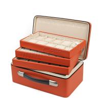 PU Leather Multifunctional Jewelry Box, with Velveteen, three layers 