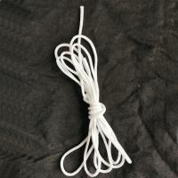 Polyester Cord, Polyester Yarns, with Spandex, elastic, white, 3mm, Approx 