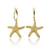 Zinc Alloy Huggie Hoop Earring, Starfish, plated, fashion jewelry & for woman 