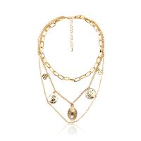 Fashion Multi Layer Necklace, Zinc Alloy, with 2.76 inch extender chain, plated, for woman & multi-strand Approx 16.93 Inch 