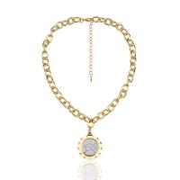 Zinc Alloy Necklace, with Gemstone, with 2.76 inch extender chain, plated, for woman & multi-strand Approx 15.75 