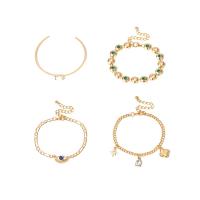 Железо Браслет набор, браслет & браслет, ювелирные изделия моды & Женский, золотой, продается указан