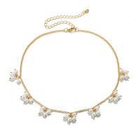 Collar hierro, fundición, con Perlas plásticas, Joyería & para mujer, dorado, 450x20mm, Vendido por UD