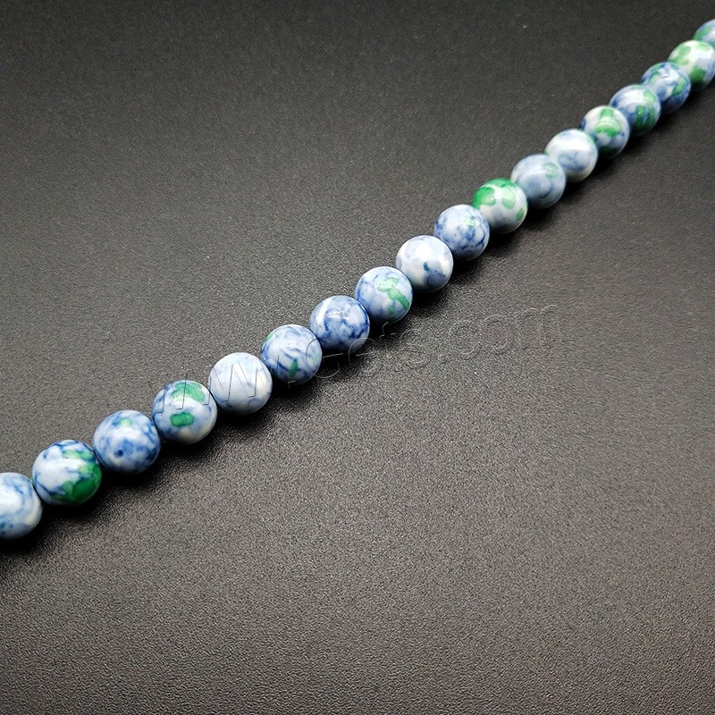 Regen Blume Stein Perlen, Edelstein, rund, poliert, DIY & verschiedene Größen vorhanden, keine, verkauft von Strang