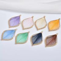 Zinc Alloy Leaf Pendants, with Cotton Thread, gold color plated, DIY 
