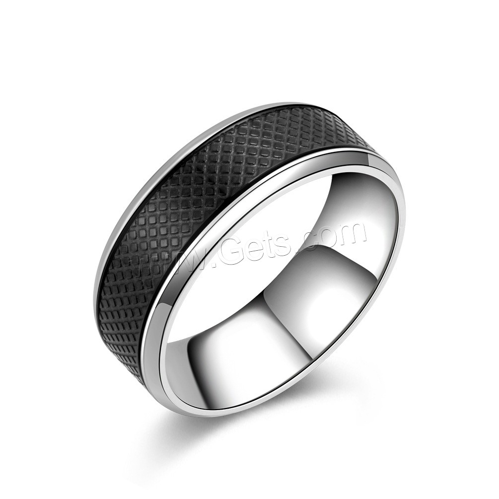 Stainless Steel Finger Ring, plated, Unisex & different size for choice, black, Sold By PC