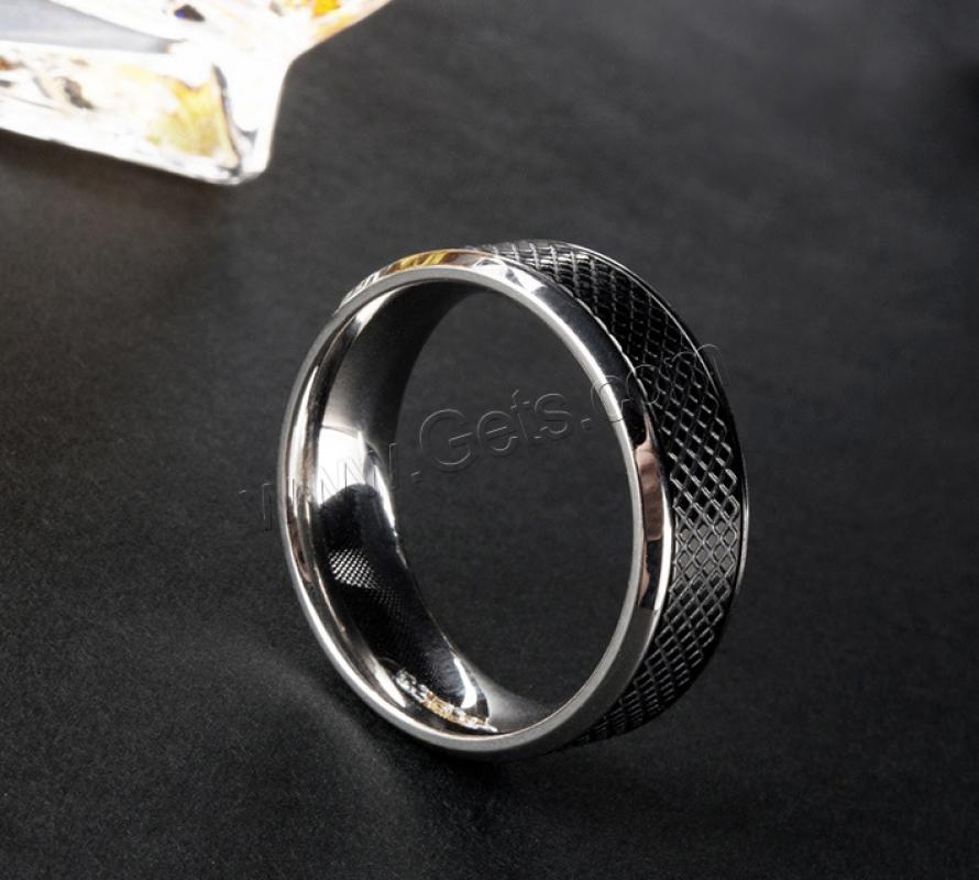 Stainless Steel Finger Ring, plated, Unisex & different size for choice, black, Sold By PC