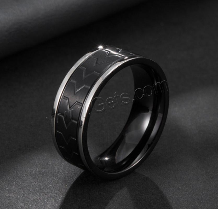 Кольцо из нержавеющей стали, нержавеющая сталь, Другое покрытие, разный размер для выбора & Мужский, черный, продается PC
