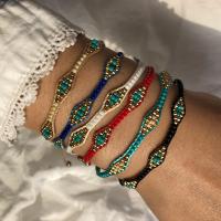 Glass Seed Beads Bracelets, waxed cord, with Seedbead, handmade, Adjustable & braided bracelet 