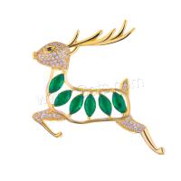 Rhinestone Brass Pendants, Christmas Reindeer, plated, DIY & with rhinestone 