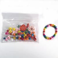 Ensemble de perles de String bricolage enfants, bois, envoyé au hasard & DIY, couleurs mélangées  Vendu par lot