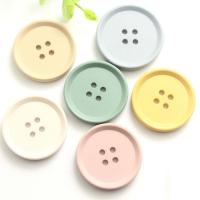 4 Hole Resin Button, Round, painted, random style & DIY mixed colors 