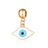 Zinc Alloy Enamel Pendants, Evil Eye, gold color plated, DIY 