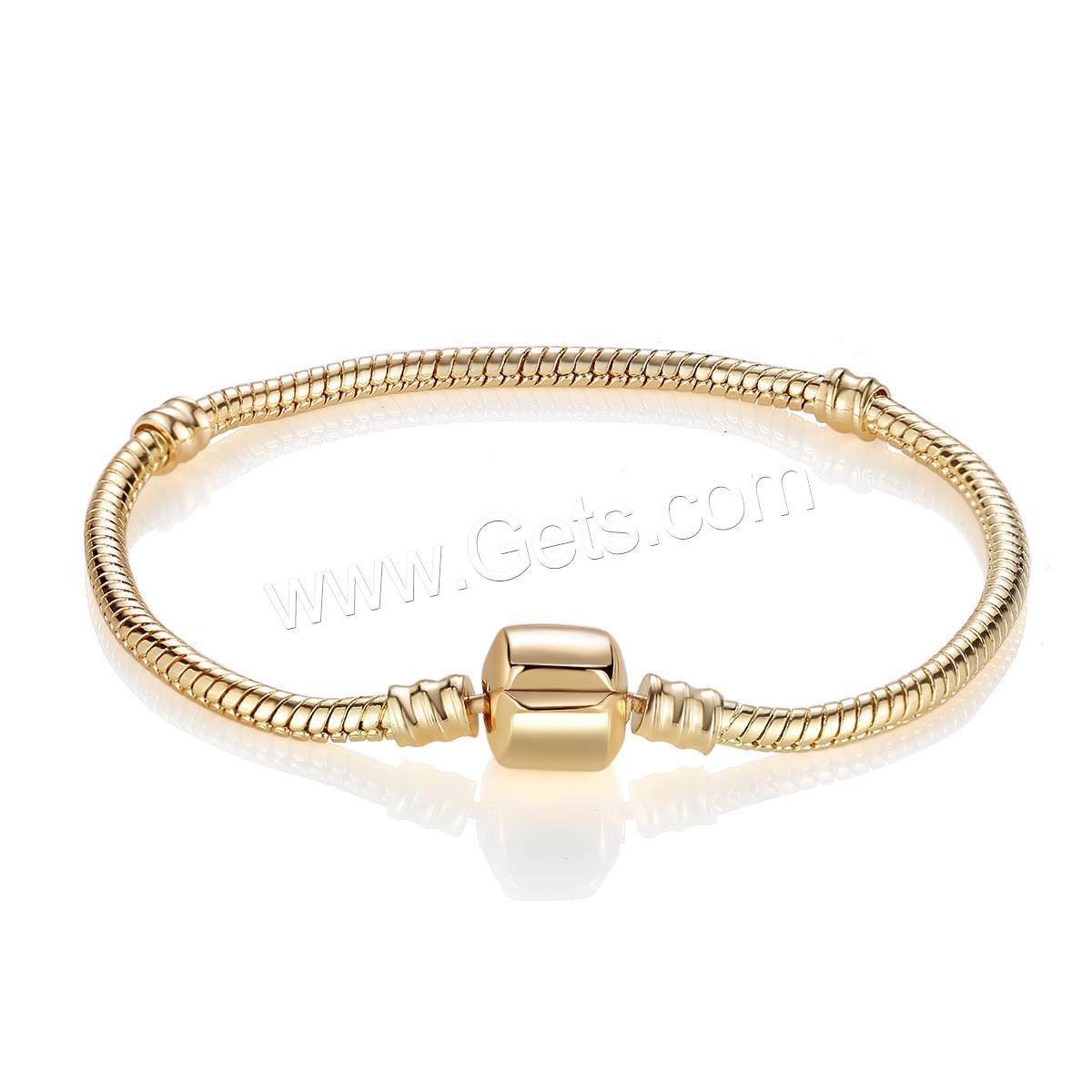 Brass Chain European Bracelets, Round, plated, different length for choice & DIY & snake chain & for woman, blue, Sold By Strand