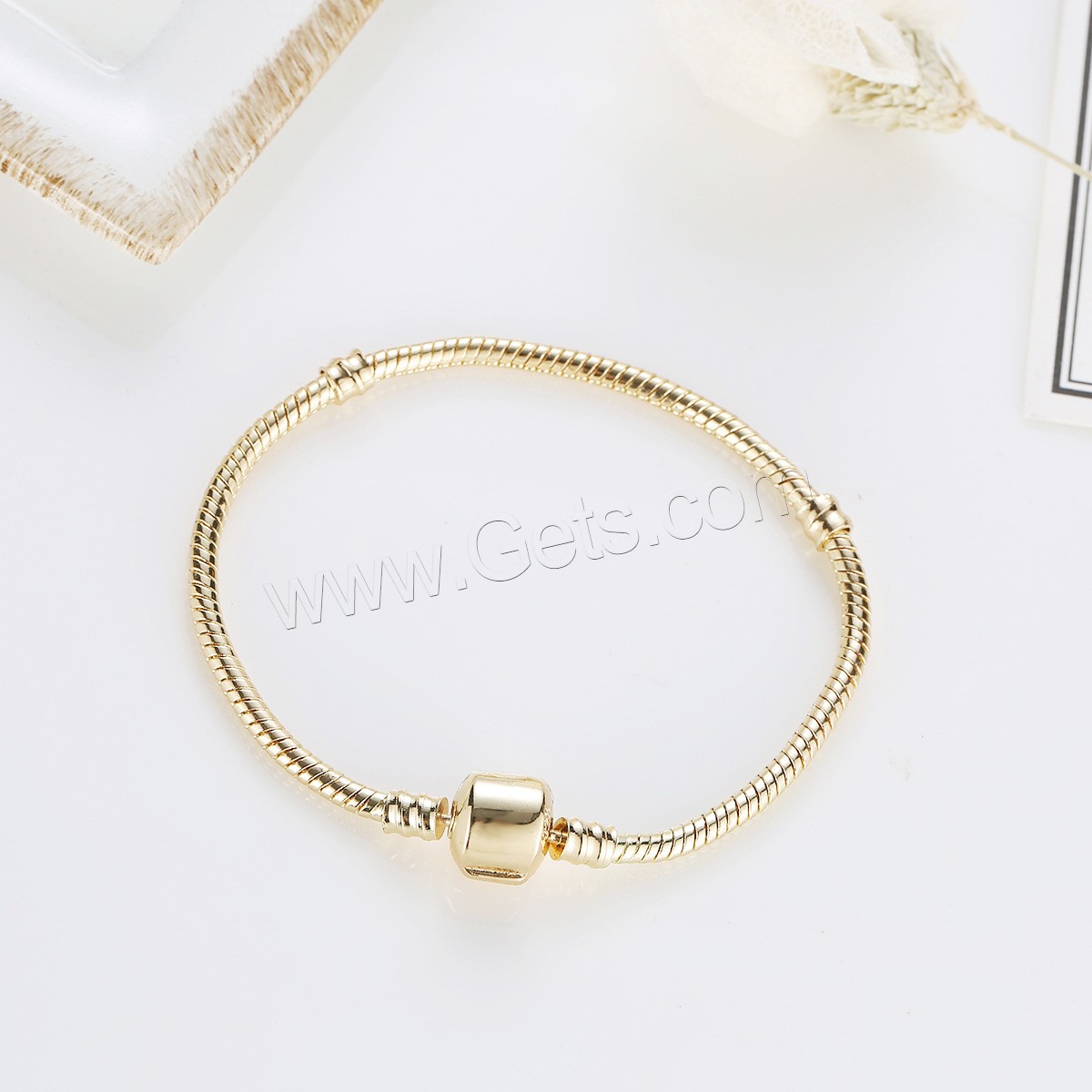Brass Chain European Bracelets, Round, plated, different length for choice & DIY & snake chain & for woman, blue, Sold By Strand