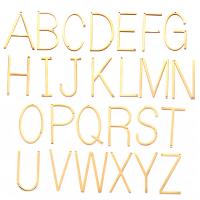 Stainless Steel Letter Pendant, Alphabet Letter, gold color plated, DIY & double-hole 