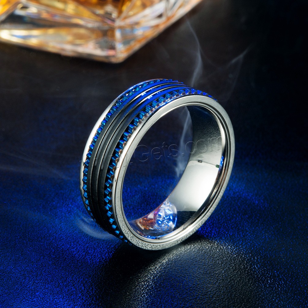 Men Stainless Steel Ring in Bulk, 316L Stainless Steel, Donut, plated, different size for choice & for man, blue, 8x2.3mm, Sold By PC