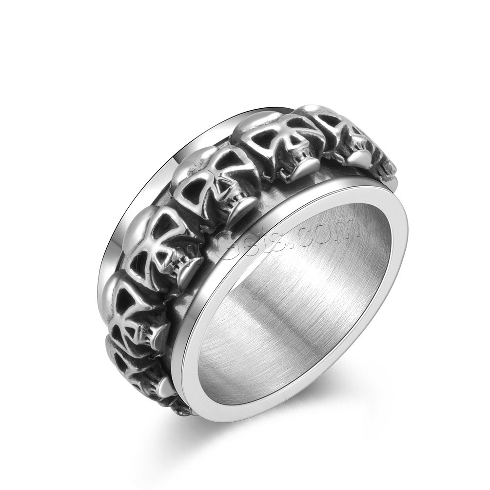 Нержавеющая сталь Человек палец кольцо, нержавеющая сталь, Кольцевая форма, Другое покрытие, вращающийся & разный размер для выбора & Мужский, плакирование металлическим цветом, 11mm, продается PC
