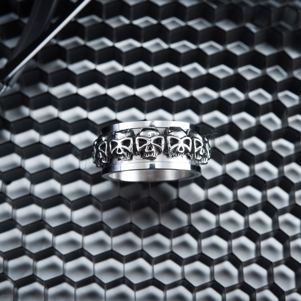 Нержавеющая сталь Человек палец кольцо, нержавеющая сталь, Кольцевая форма, Другое покрытие, вращающийся & разный размер для выбора & Мужский, плакирование металлическим цветом, 11mm, продается PC