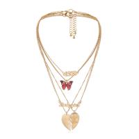 Multi слой ожерелье, Железо, ювелирные изделия моды & Женский, золотой, продается Strand