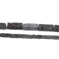 Abalorios de Lava, Negro, libre de níquel, plomo & cadmio, 13x4mm, 29PCs/Sarta, Vendido por Sarta