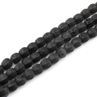 Natürliche Lava Perlen, schwarz, frei von Nickel, Blei & Kadmium, 12x12x12mm, 32PCs/Strang, verkauft von Strang