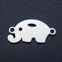 Stainless Steel Charm Connector, Elephant, plated, DIY 